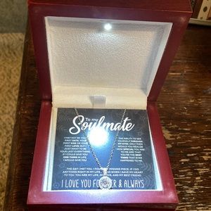 Sterling silver soul mate necklace with lighted gift box